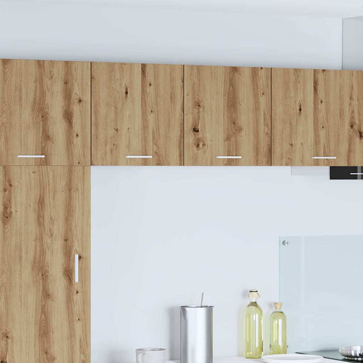 Armadio pensile con porta Riga 2 pcs Rovere Artigiano e Bianco 884145