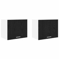 Armadio pensile con porta Riga 2 pcs Rovere Affumicato e Bianco 884149