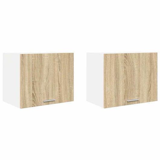 Armadio pensile con porta Riga 2 pcs Quercia Sonoma e Bianca 884151