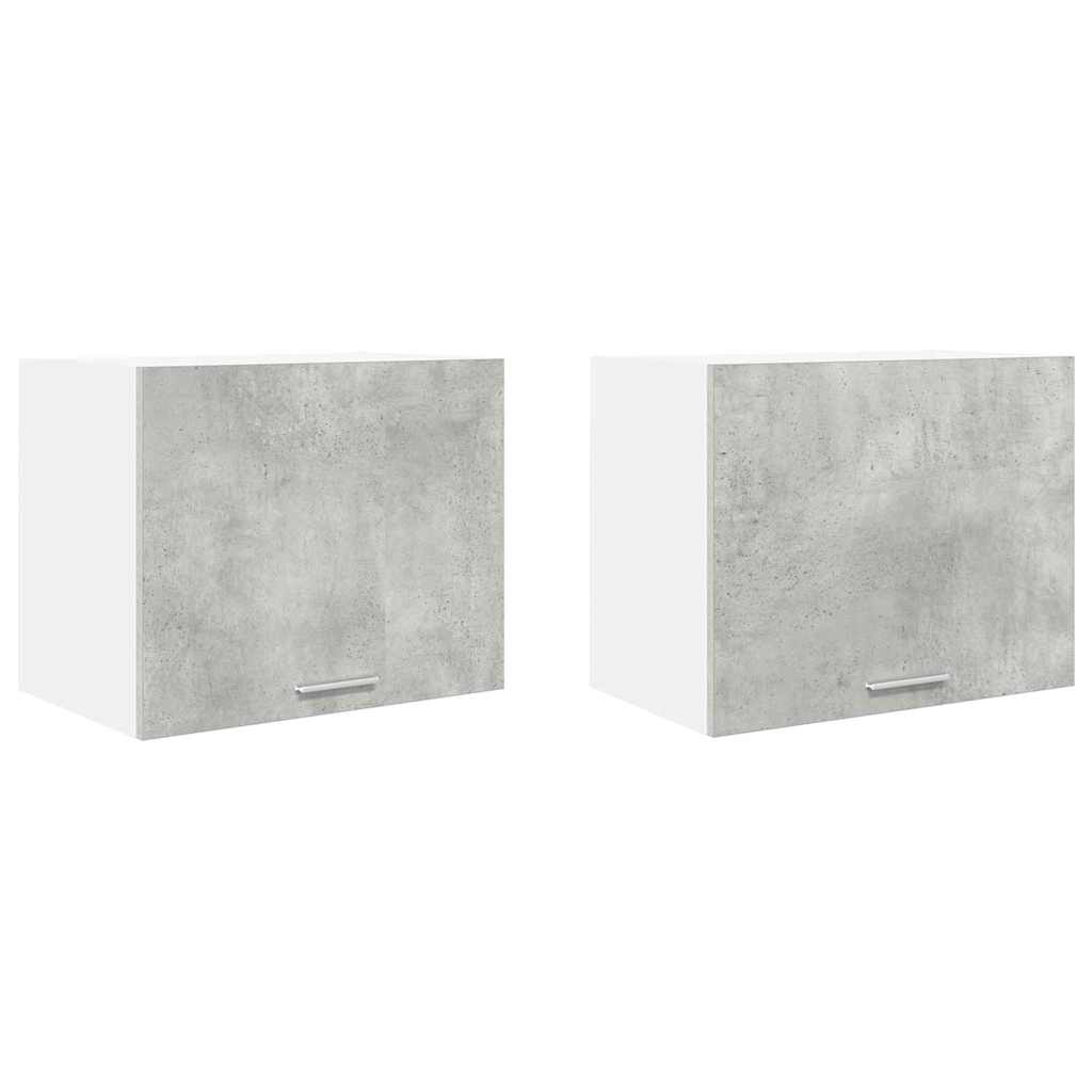 Armadio pensile con porta Riga 2 pcs Grigio Cemento e Bianco 884153
