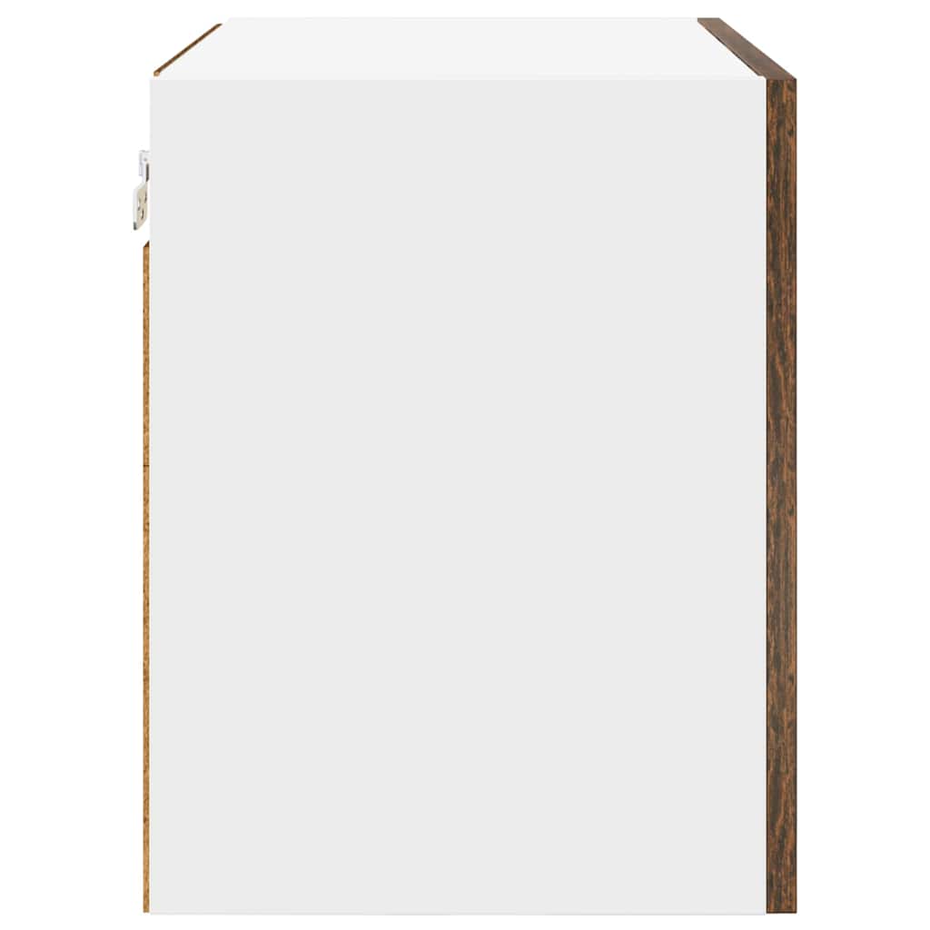 Armadio pensile con porta Riga 2 pcs Rovere Affumicato e Bianco 884155