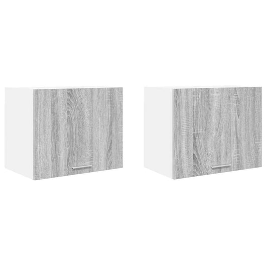 Armadio pensile con porta Riga 2 pcs Grigio Sonoma e Bianco 884157