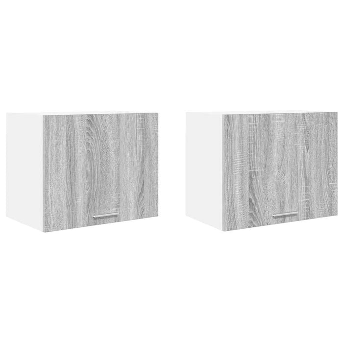 Armadio pensile con porta Riga 2 pcs Grigio Sonoma e Bianco 884157