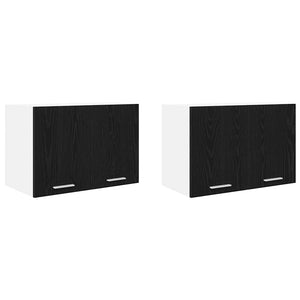 Armadio pensile con porta Riga 2 pcs Rovere Affumicato e Bianco 884165
