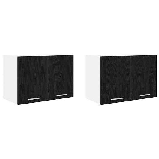 Armadio pensile con porta Riga 2 pcs Rovere Affumicato e Bianco 884165