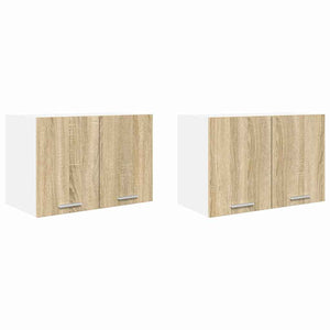 Armadio pensile con porta Riga 2 pcs Quercia Sonoma e Bianca 884167