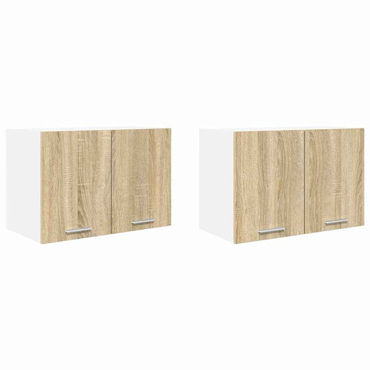 Armadio pensile con porta Riga 2 pcs Quercia Sonoma e Bianca 884167