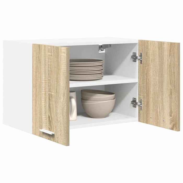 Armadio pensile con porta Riga 2 pcs Quercia Sonoma e Bianca 884167