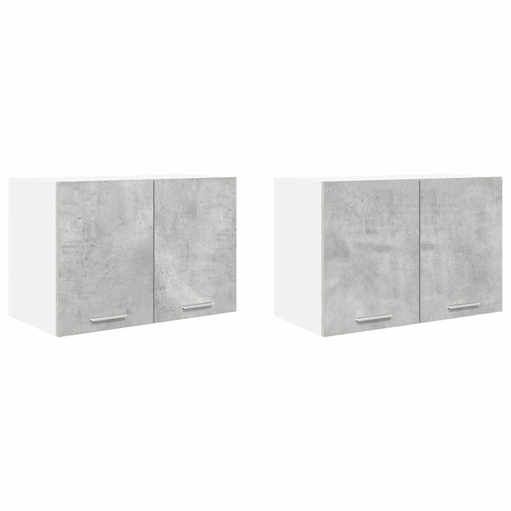 Armadio pensile con porta Riga 2 pcs Grigio Cemento e Bianco 884169