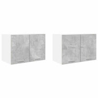 Armadio pensile con porta Riga 2 pcs Grigio Cemento e Bianco 884169