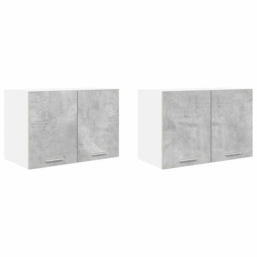 Armadio pensile con porta Riga 2 pcs Grigio Cemento e Bianco 884169