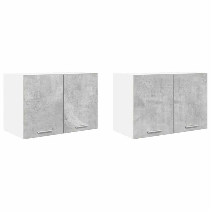 Armadio pensile con porta Riga 2 pcs Grigio Cemento e Bianco 884169