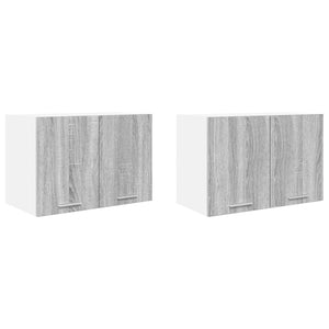 Armadio pensile con porta Riga 2 pcs Grigio Sonoma e Bianco 884173