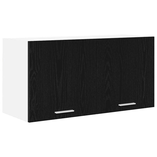 Armadio pensile con porta Riga Rovere Nero 80 x 31 x 40 cm 884179