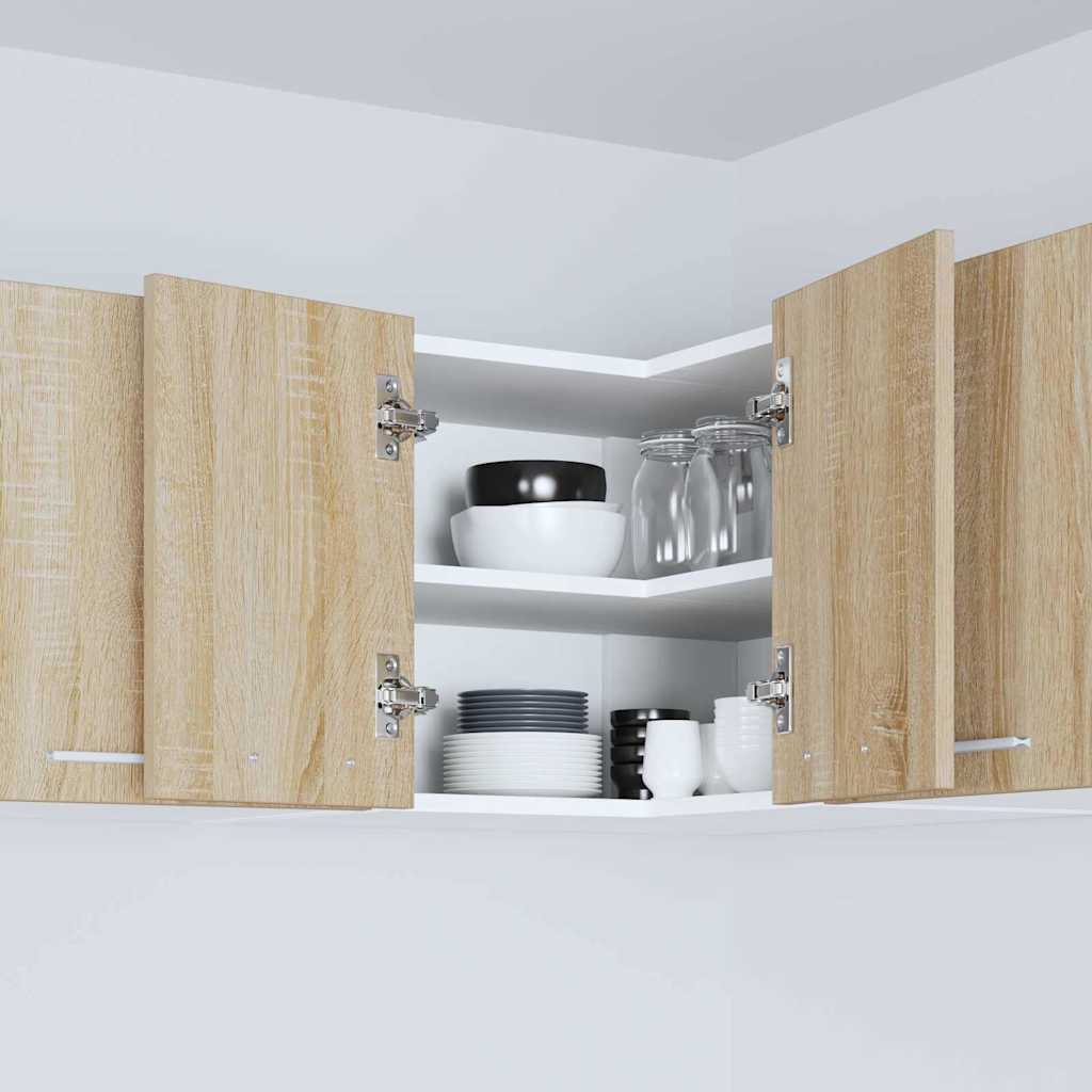 Armadio pensile Riga Quercia Sonoma e Bianca 57 x 57 x 40 cm 884188