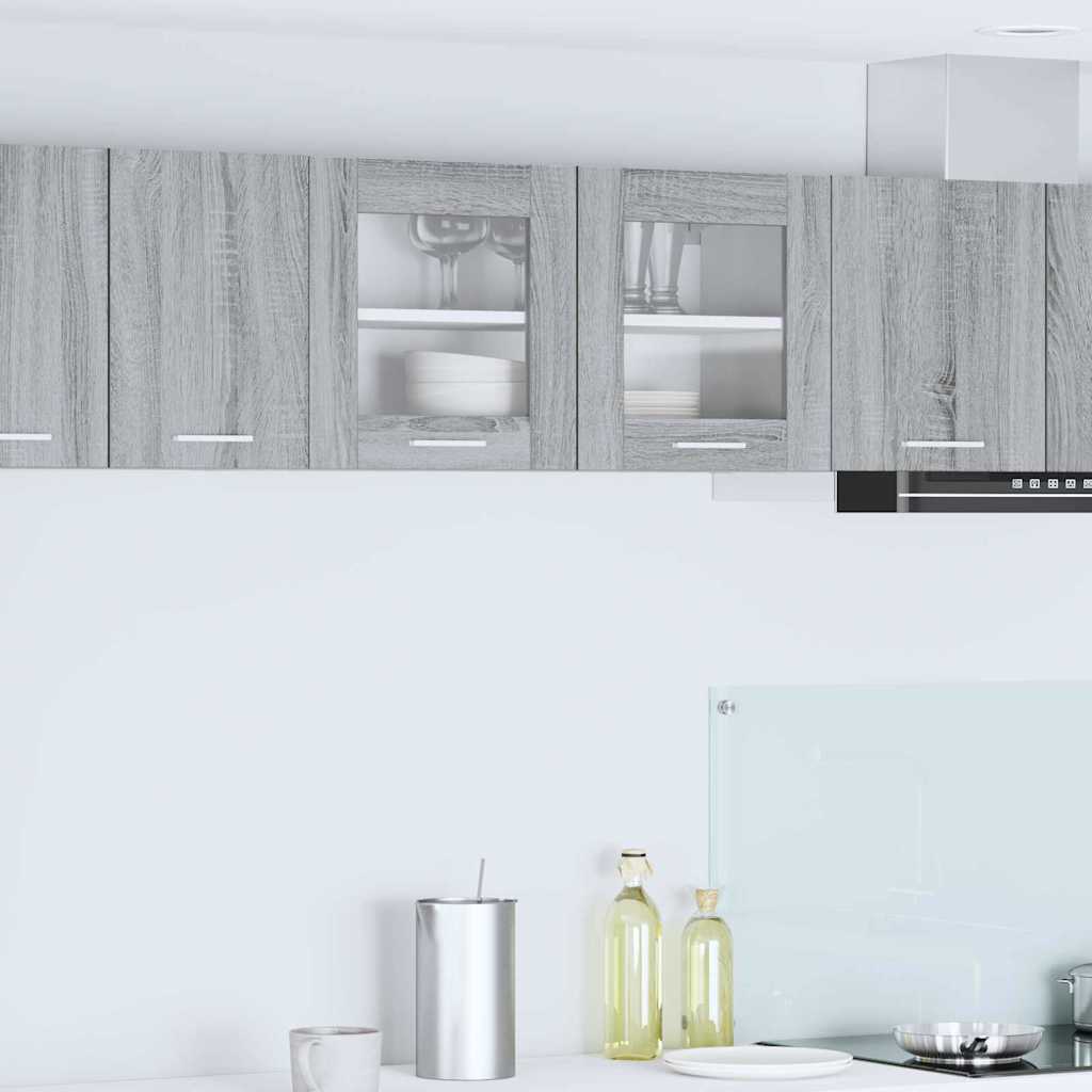Armadio pensile Riga Grigio Sonoma e Bianco 80 x 31 x 40 cm 884236