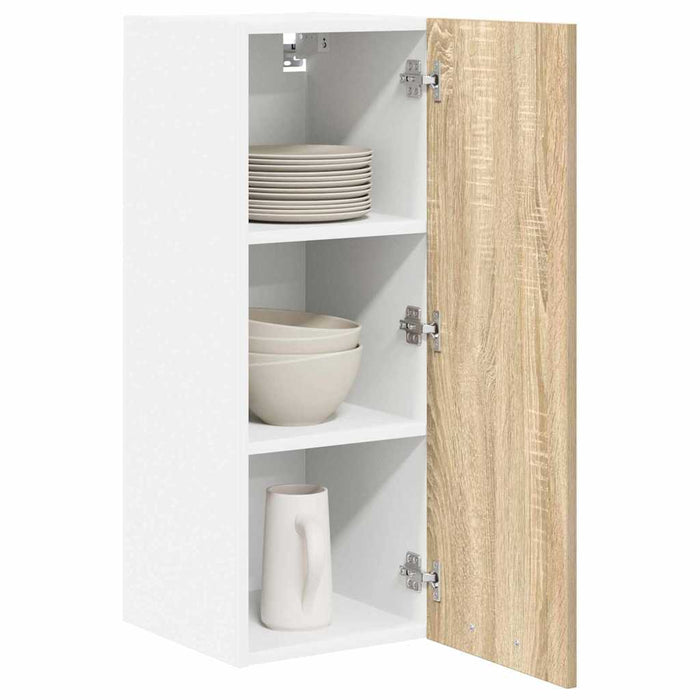 Armadio pensile con porta Riga 2 pcs Quercia Sonoma e Bianca 884247