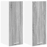 Armadio pensile con porta Riga 2 pcs Grigio Sonoma e Bianco 884253