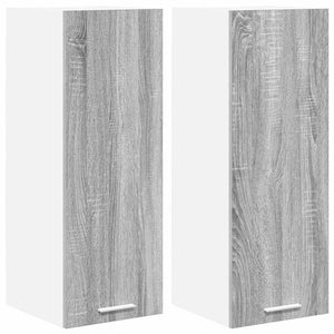 Armadio pensile con porta Riga 2 pcs Grigio Sonoma e Bianco 884253