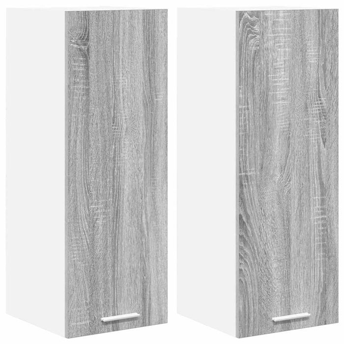 Armadio pensile con porta Riga 2 pcs Grigio Sonoma e Bianco 884253