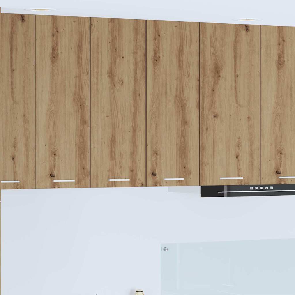 Armadio pensile con porta Riga 2 pcs Rovere Artigiano e Bianco 884257