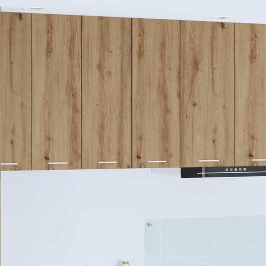 Armadio pensile con porta Riga 2 pcs Rovere Artigiano e Bianco 884257