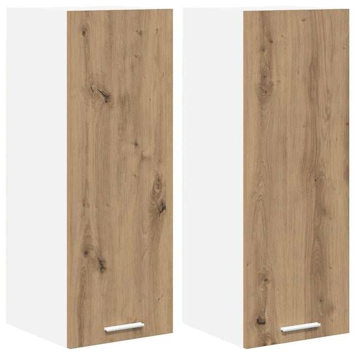 Armadio pensile con porta Riga 2 pcs Rovere Artigiano e Bianco 884257