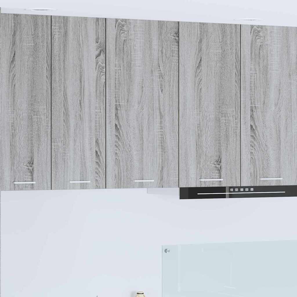 Armadio pensile Riga Grigio Sonoma e Bianco 40 x 31 x 80 cm 884263