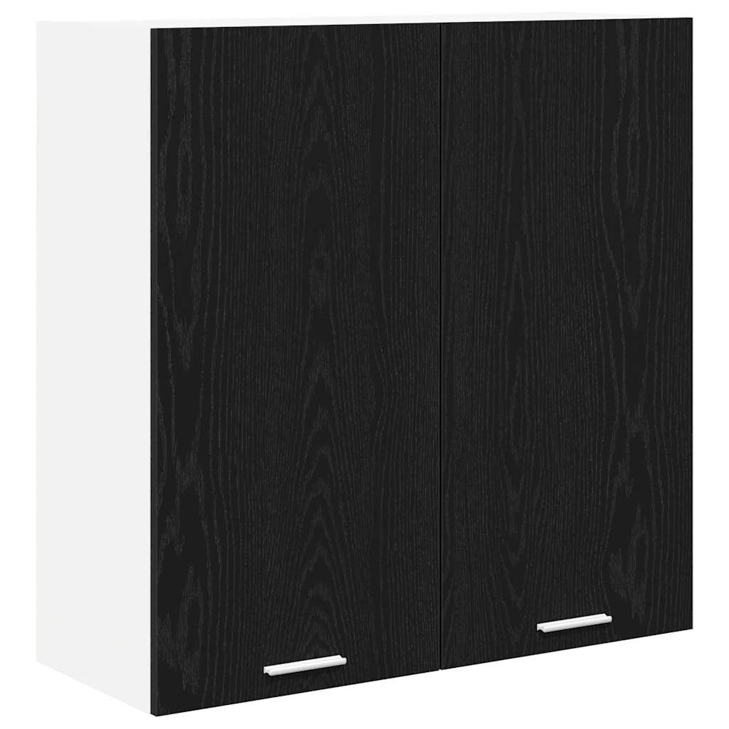 Armadio pensile con porta Riga Rovere Nero 80 x 31 x 80 cm 884283