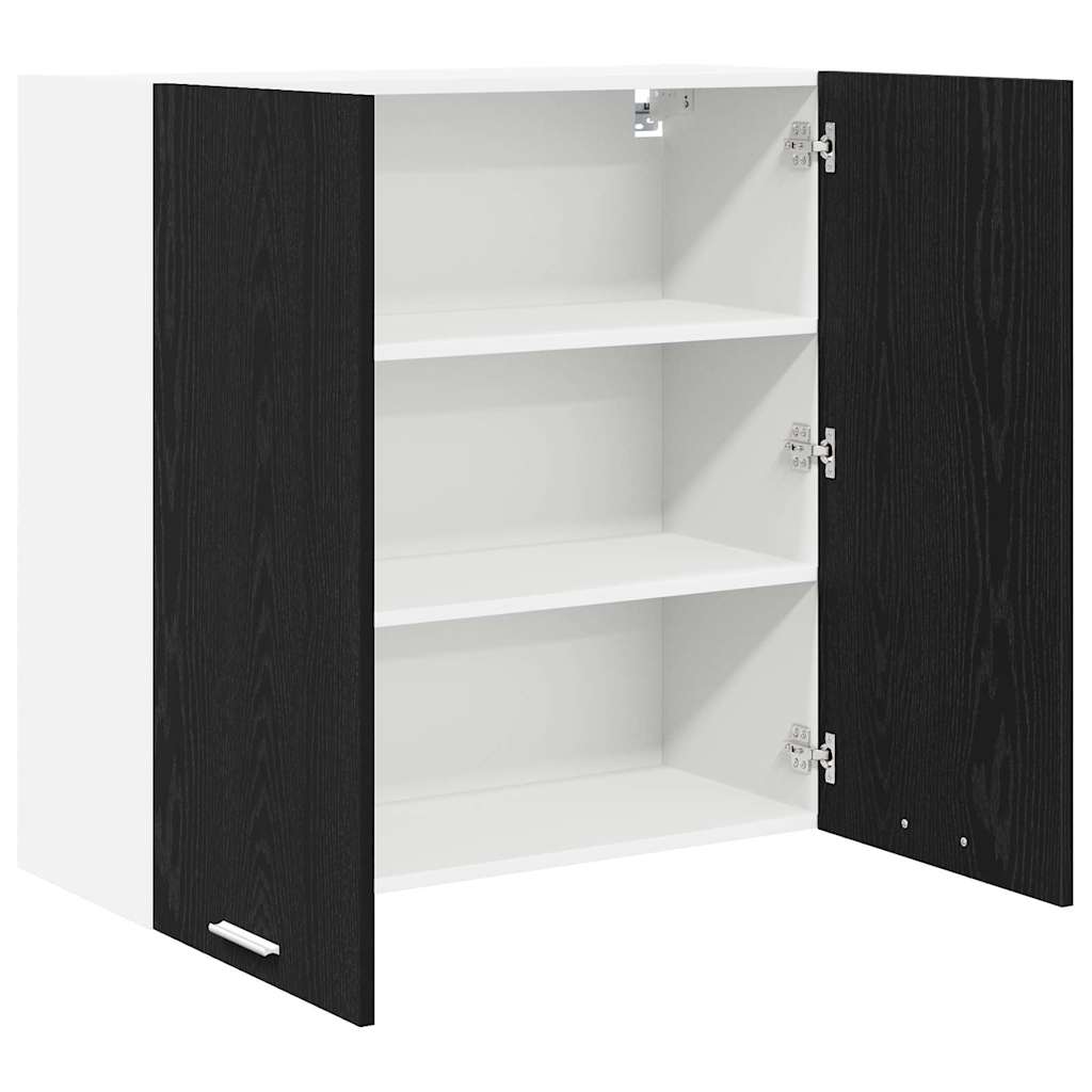 Armadio pensile con porta Riga Rovere Nero 80 x 31 x 80 cm 884283