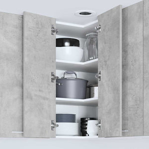 Armadio pensile Riga Grigio Cemento e Bianco 57 x 57 x 80 cm 884293