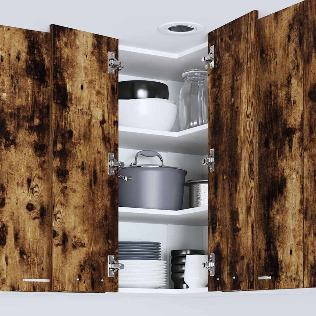 Armadio pensile Riga Rovere Affumicato e Bianco 57 x 57 x 80 cm 884294