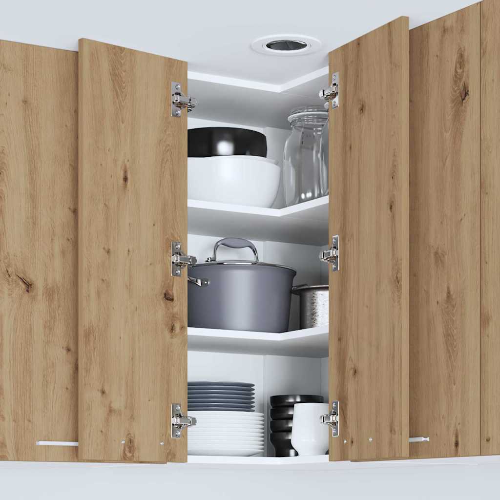 Armadio pensile Riga Rovere Artigiano e Bianco 57 x 57 x 80 cm 884297