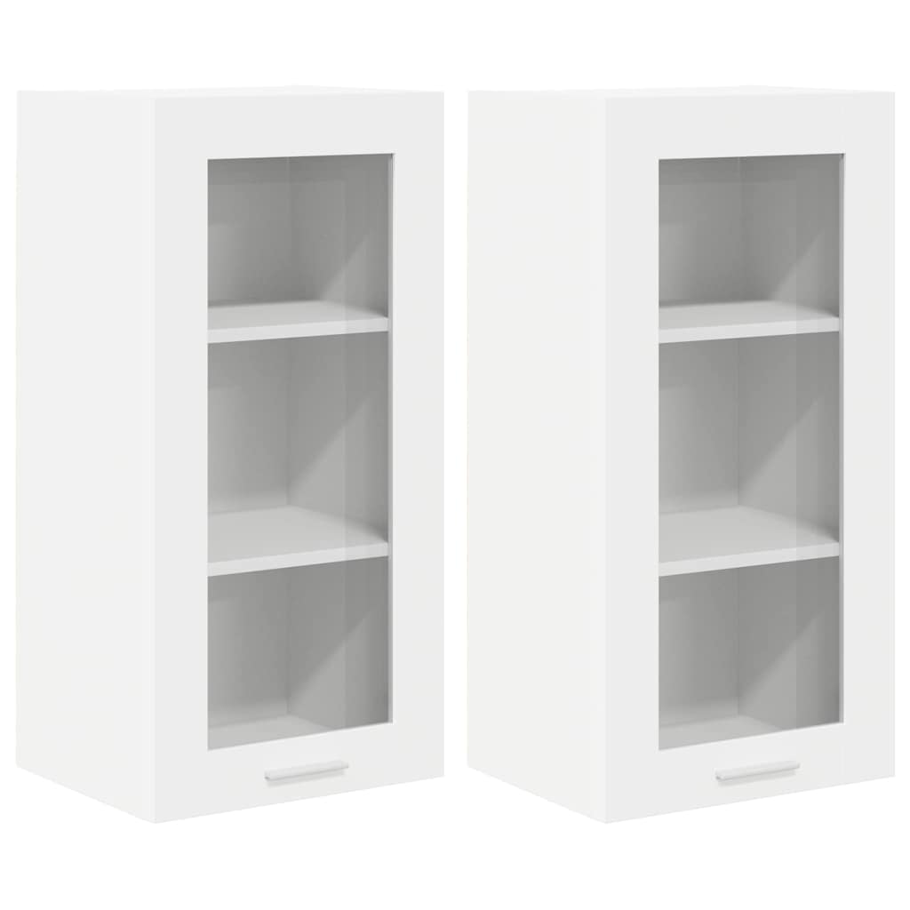 Armadio pensile con porta Riga 2 pcs Bianco 40 x 31 x 80 cm 884299