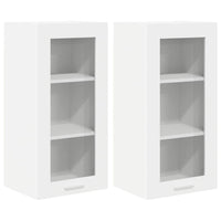 Armadio pensile con porta Riga 2 pcs Bianco 40 x 31 x 80 cm 884299