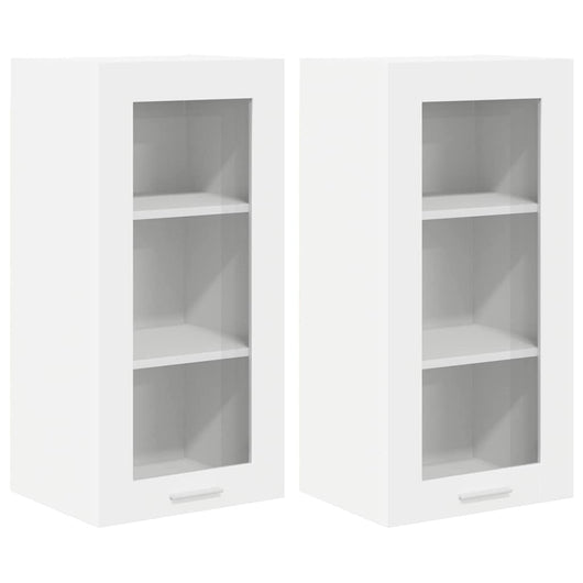 Armadio pensile con porta Riga 2 pcs Bianco 40 x 31 x 80 cm 884299
