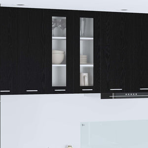 Armadio pensile con porta Riga Rovere Nero 60 x 31 x 80 cm 884315