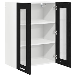 Armadio pensile con porta Riga Rovere Nero 60 x 31 x 80 cm 884315