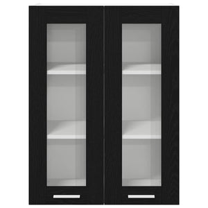 Armadio pensile con porta Riga Rovere Nero 60 x 31 x 80 cm 884315