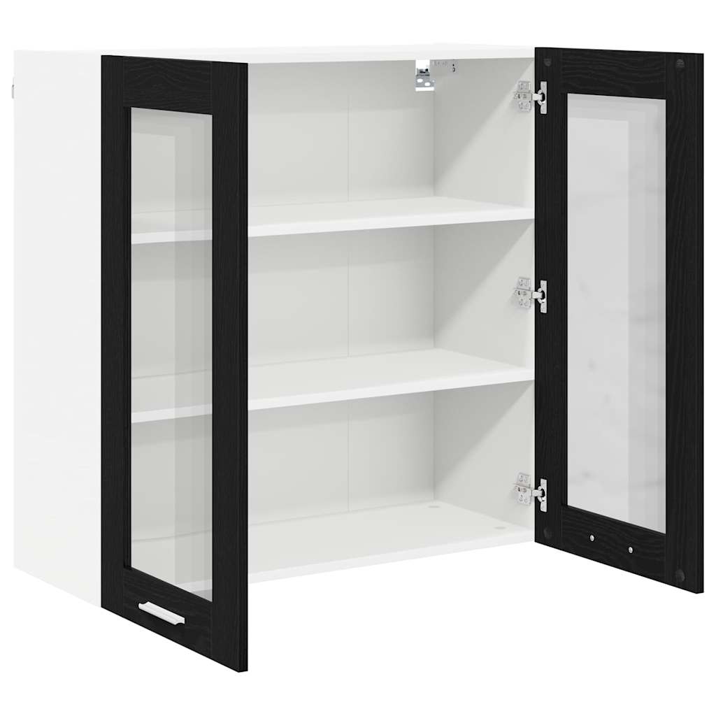 Armadio pensile con porta Riga Rovere Nero 80 x 31 x 80 cm 884323