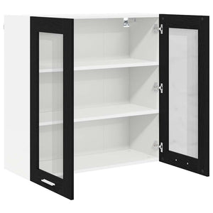 Armadio pensile con porta Riga Rovere Nero 80 x 31 x 80 cm 884323