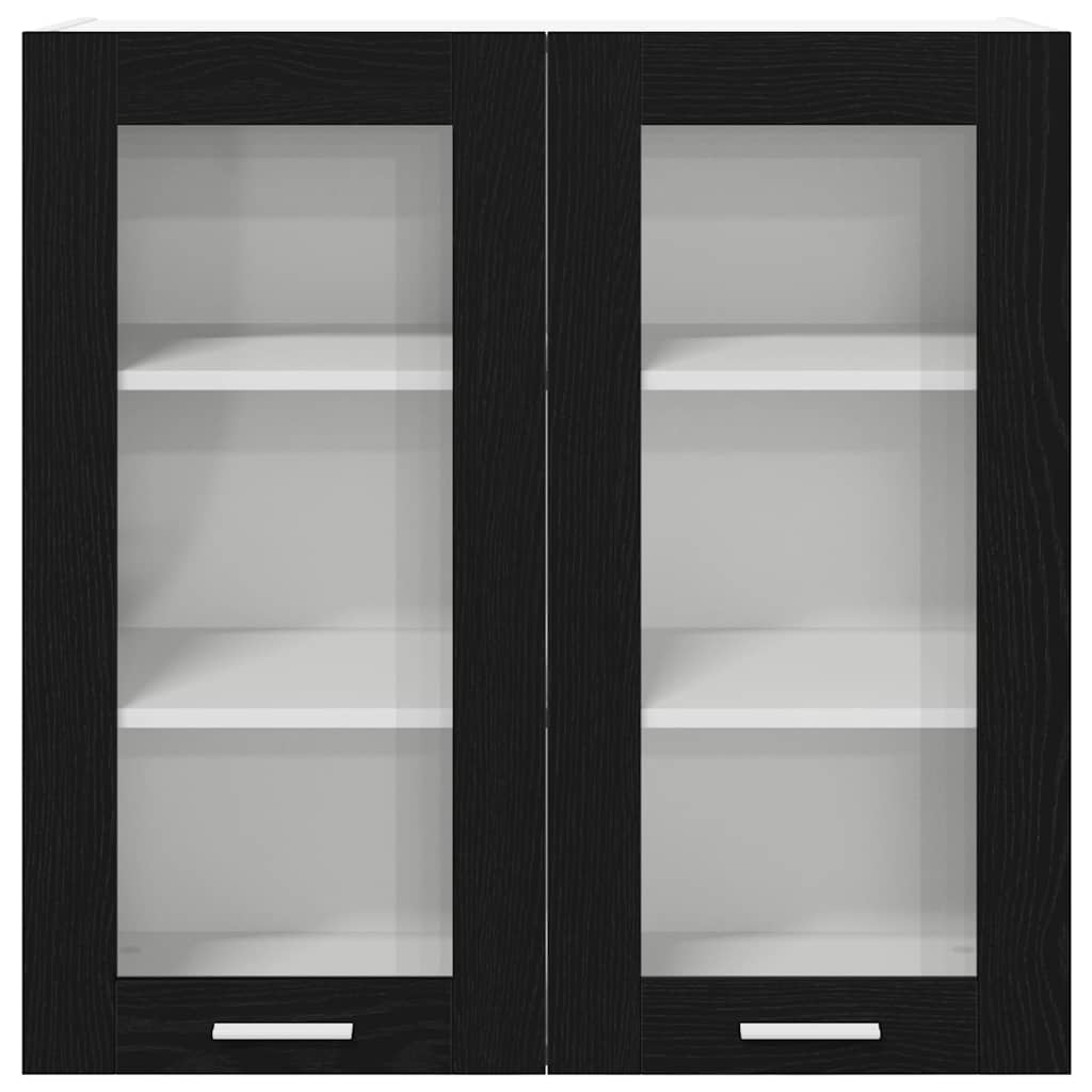 Armadio pensile con porta Riga Rovere Nero 80 x 31 x 80 cm 884323