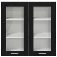 Armadio pensile con porta Riga Rovere Nero 80 x 31 x 80 cm 884323