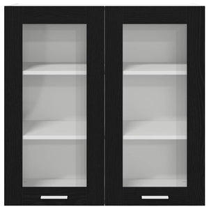 Armadio pensile con porta Riga Rovere Nero 80 x 31 x 80 cm 884323