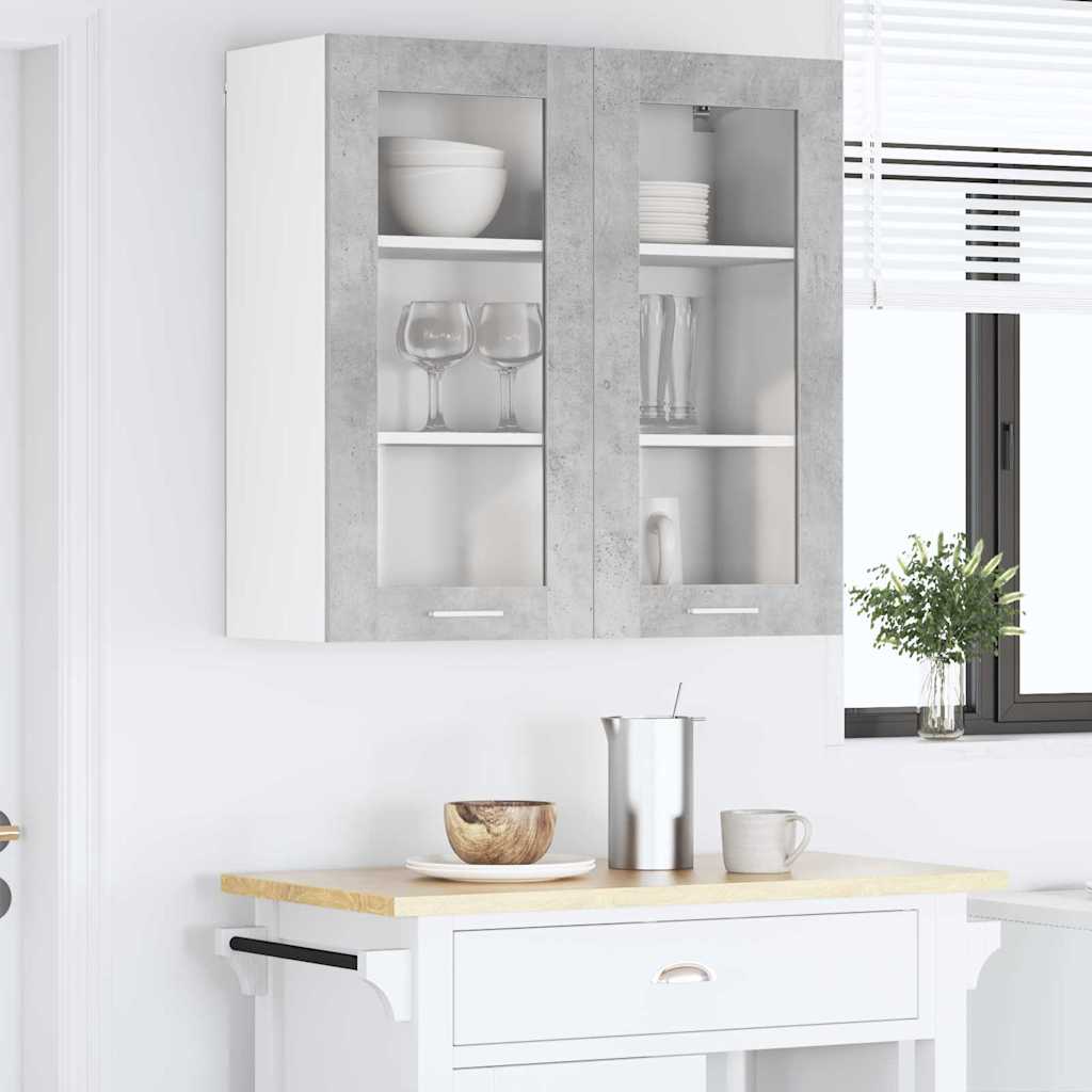 Armadio pensile con porta Riga Grigio cemento 80 x 31 x 80 cm 884325