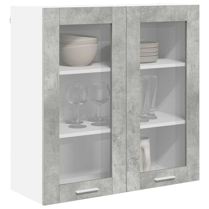 Armadio pensile con porta Riga Grigio cemento 80 x 31 x 80 cm 884325
