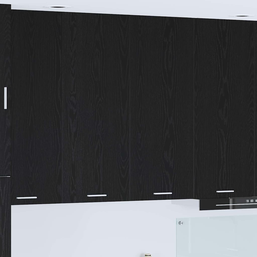 Armadio pensile con porta Riga Rovere Nero 80 x 31 x 100 cm 884363