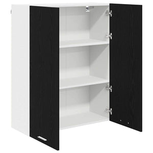 Armadio pensile con porta Riga Rovere Nero 80 x 31 x 100 cm 884363