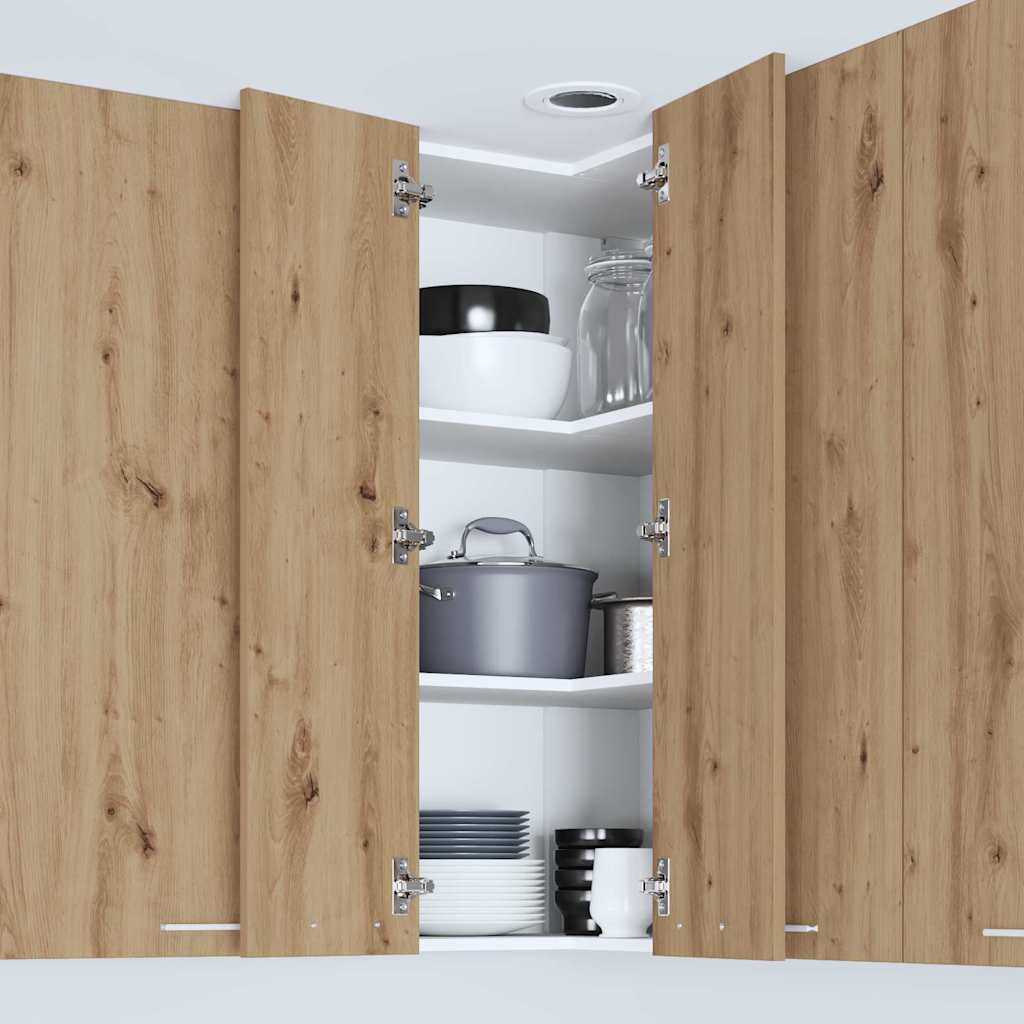 Armadio pensile Riga Rovere Artigiano e Bianco 57 x 57 x 100 cm 884377