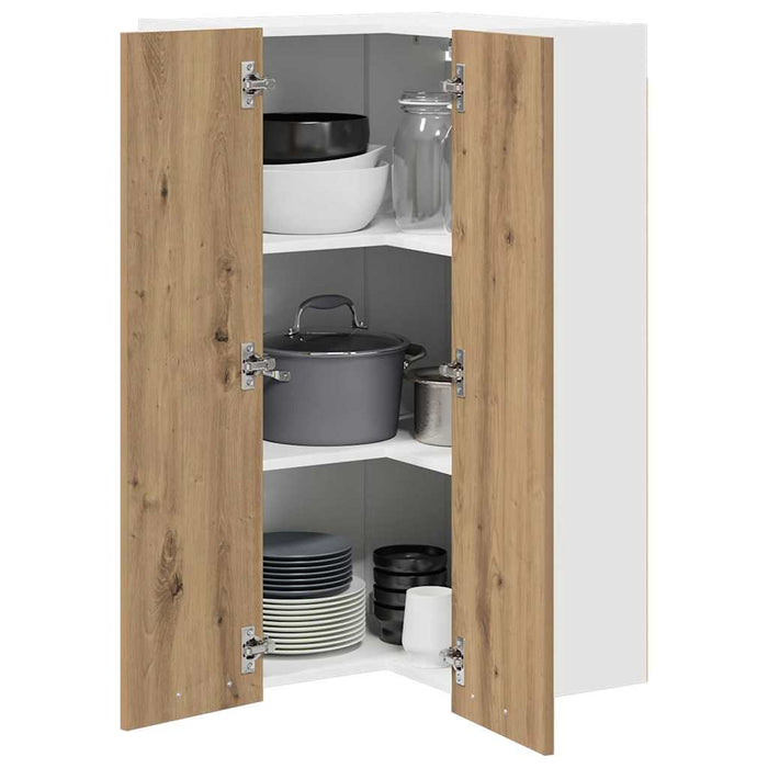 Armadio pensile Riga Rovere Artigiano e Bianco 57 x 57 x 100 cm 884377